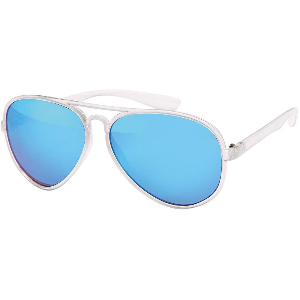 BEZLIT Eyewear Pilotenbrille Damen Piloten Sonnenbrille (1-St) mit schwarzen Linsen Blau Weiß