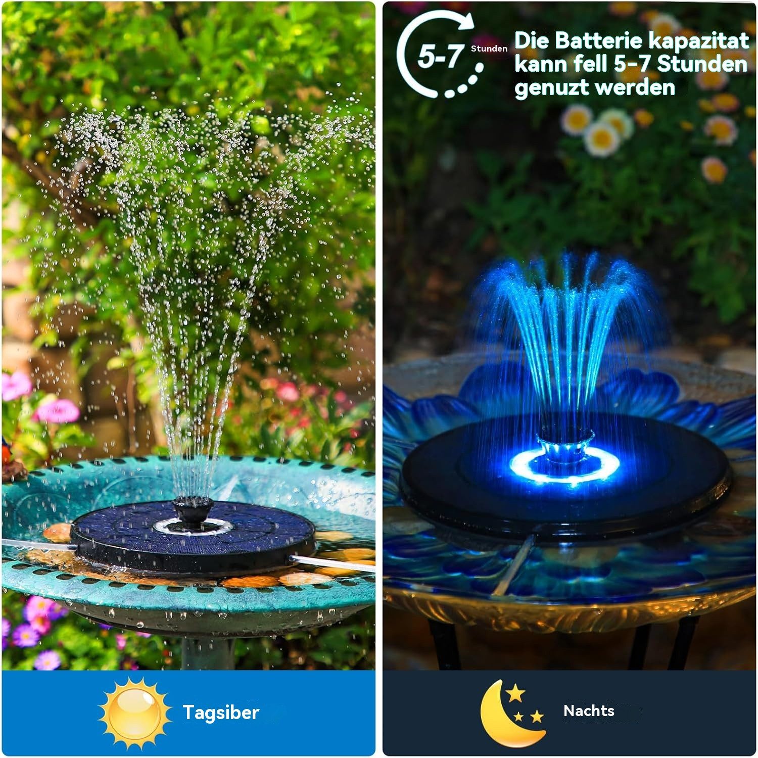 BlingBin Solarpumpe LED-Solarbrunnen für den Außenbereich günstig online kaufen