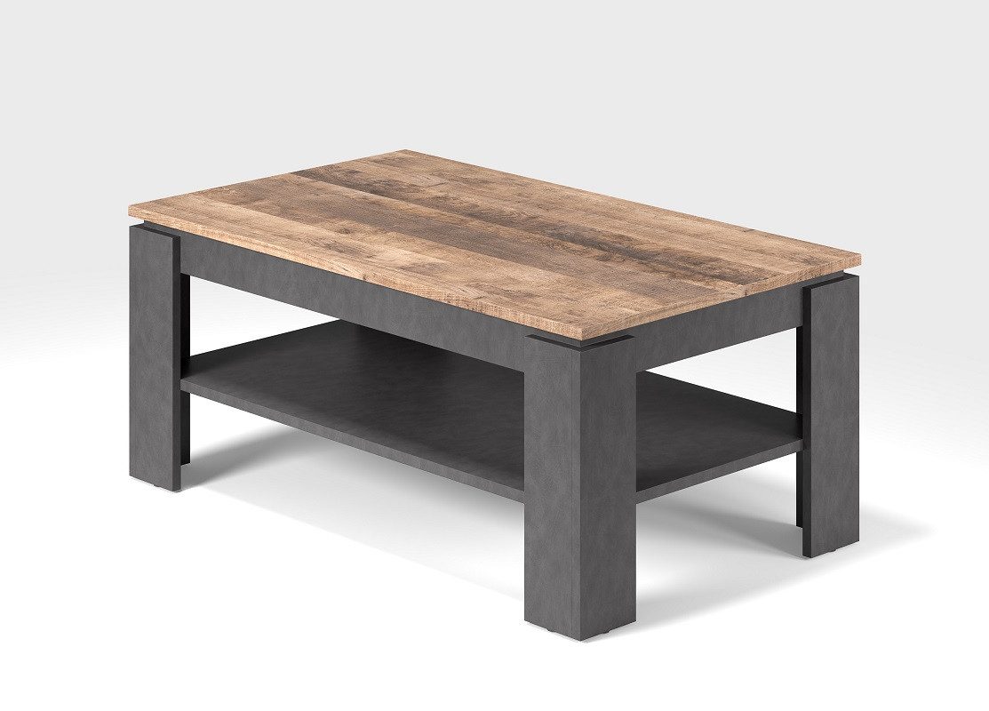 trendteam Couchtisch Couchtisch Georgia, Wohnzimmertisch, Eiche Tabak / Matera grau (no-Set), Breite 110 cm,Tischplatte aus Holzwerkstoff