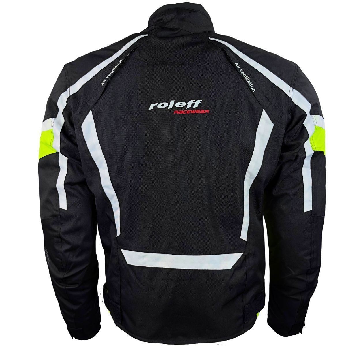 roleff Motorradjacke RO15043- Schwarz-Neongelb, wasserdicht, atmungsaktiv & mit Protektoren winddicht, wasserdicht, atmungsaktiv – Bild 4 von 5