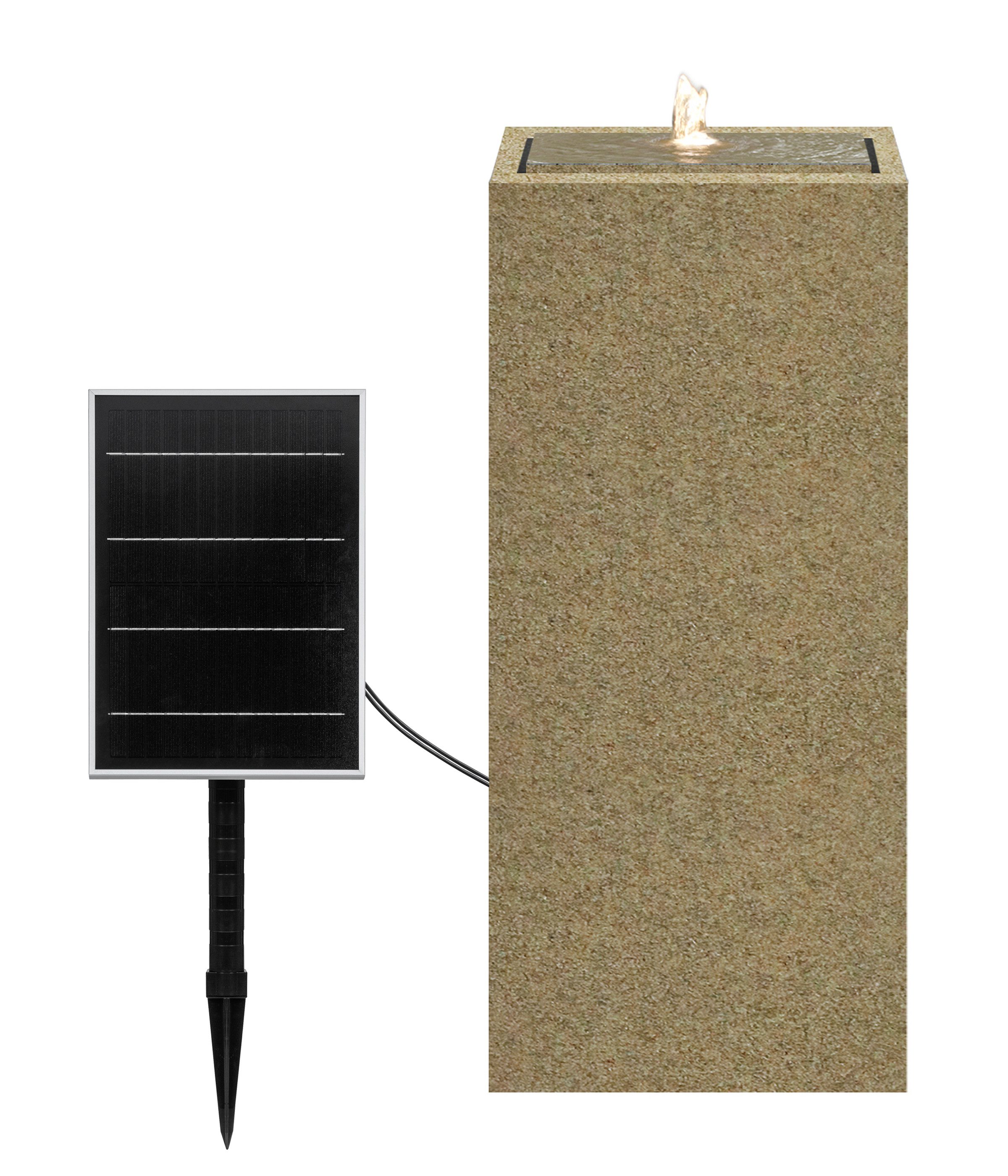 Dehner Gartenbrunnen Glonn, Фонтан Solar mit LEDs, versch. Farben, ca. 100 x 38 x 23 cm, solarbetrieb, frostbeständig, für Außenbereich geeignet