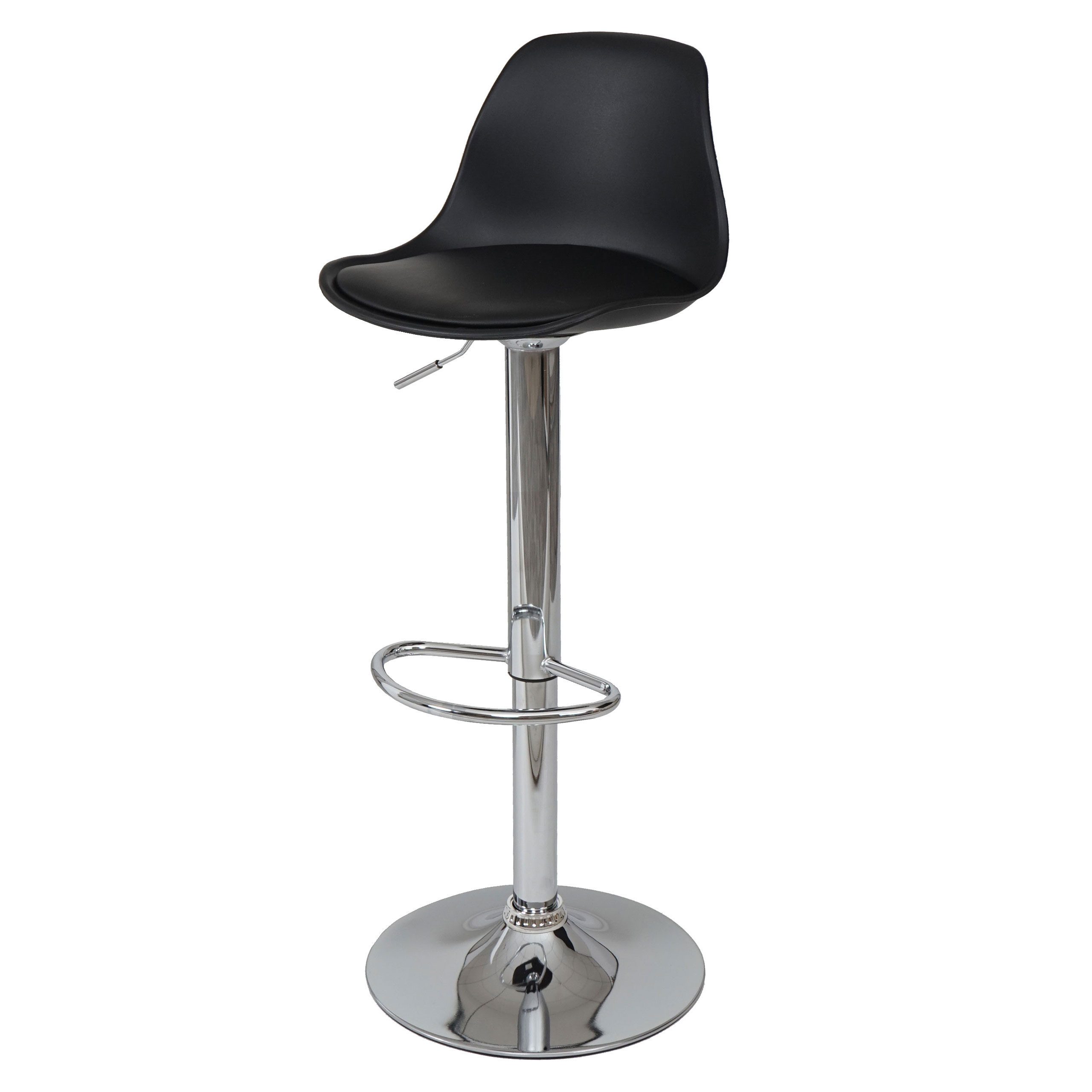 Barhocker 2x Barhocker, einfach Sitzhöhe 60-80cm Kunstleder Schwarz Barstuhl