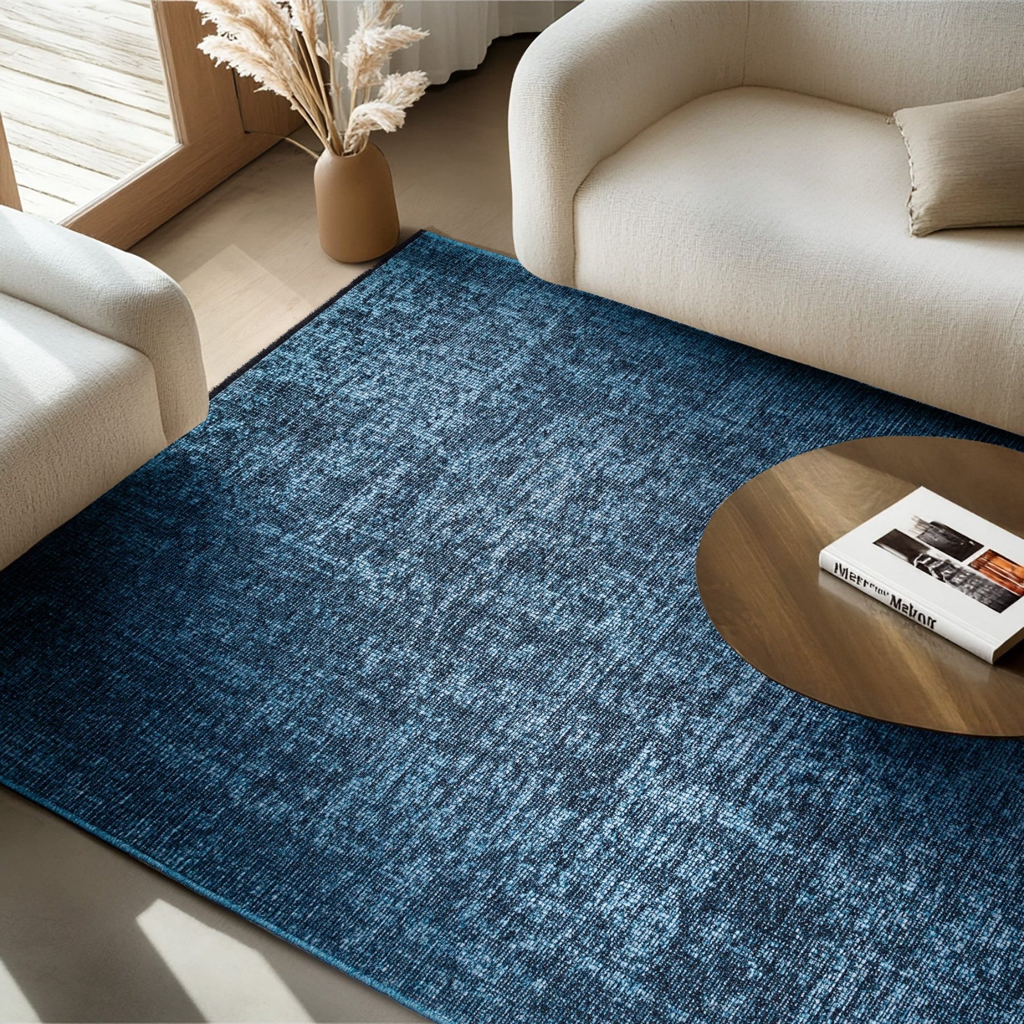 Homtex Outdoorteppich, 80 x 150 cm, Boho Chenille Baumwollteppich – Waschbarer Kurzflor-Teppich, Vintage