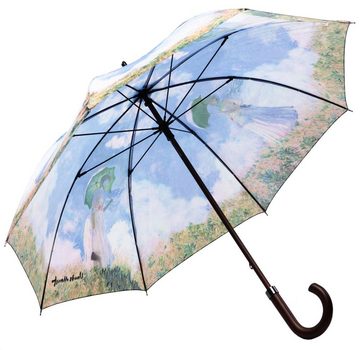 Luckyweather not just any other day Stockregenschirm Regenschirm Motiv FRAU MIT SONNENSCHIRM Holzstock