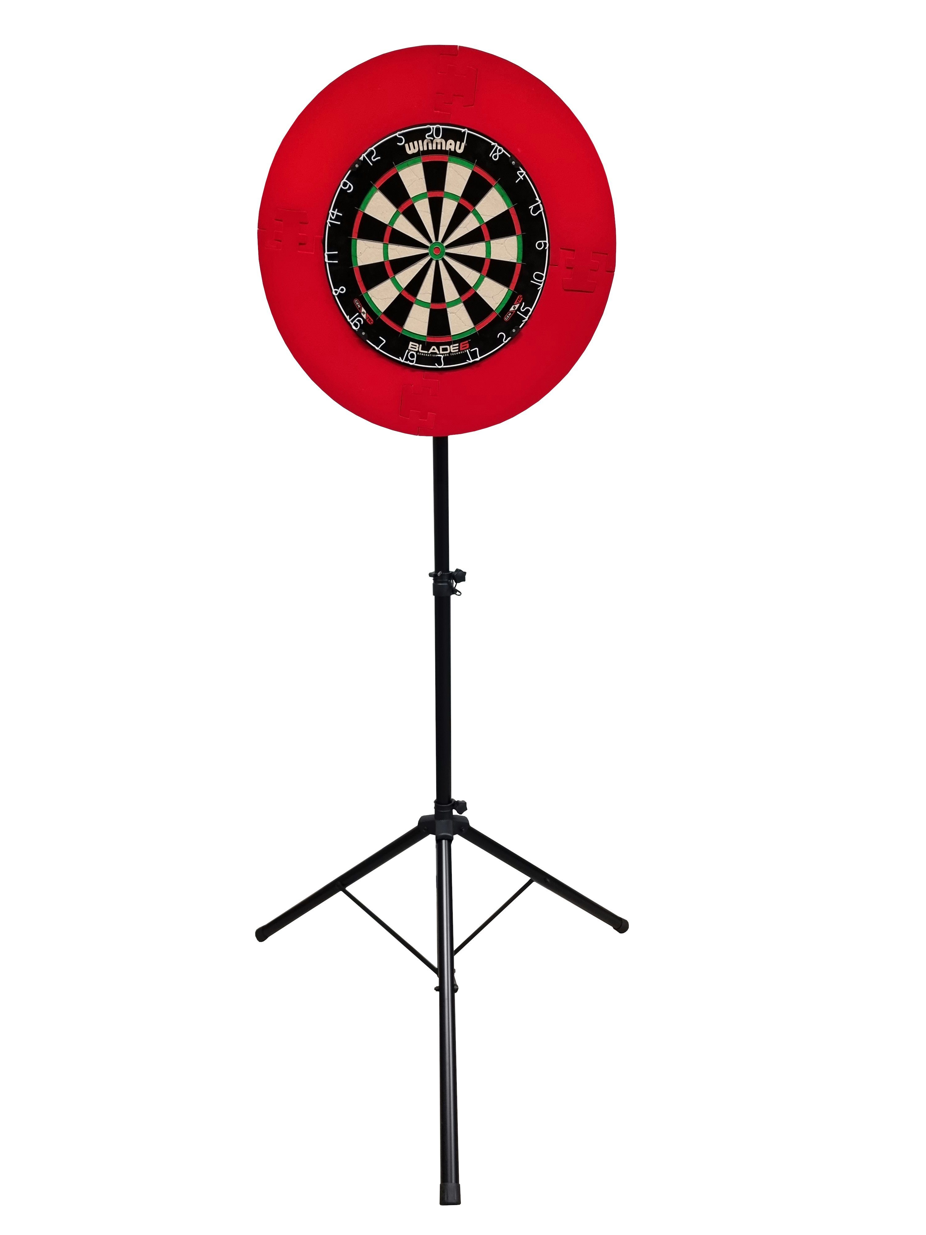 Dartscheibe Dartset - Board Blade 6 + Roleo Dartständer + Surround Rot + 2 Pfeile