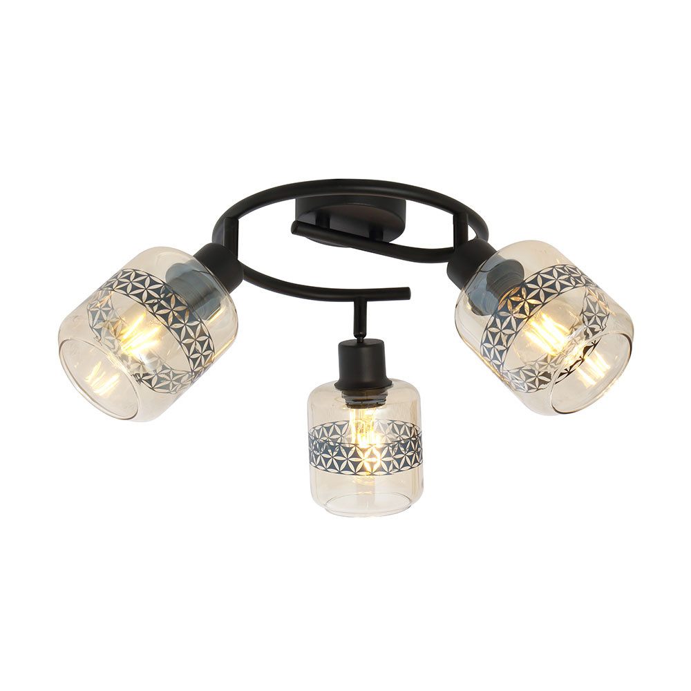 GLOBO LIGHTING Deckenspot, Leuchtmittel nicht inklusive, Deckenlampe Deckenleuchte beweglich Glas schwarz Spotrondell