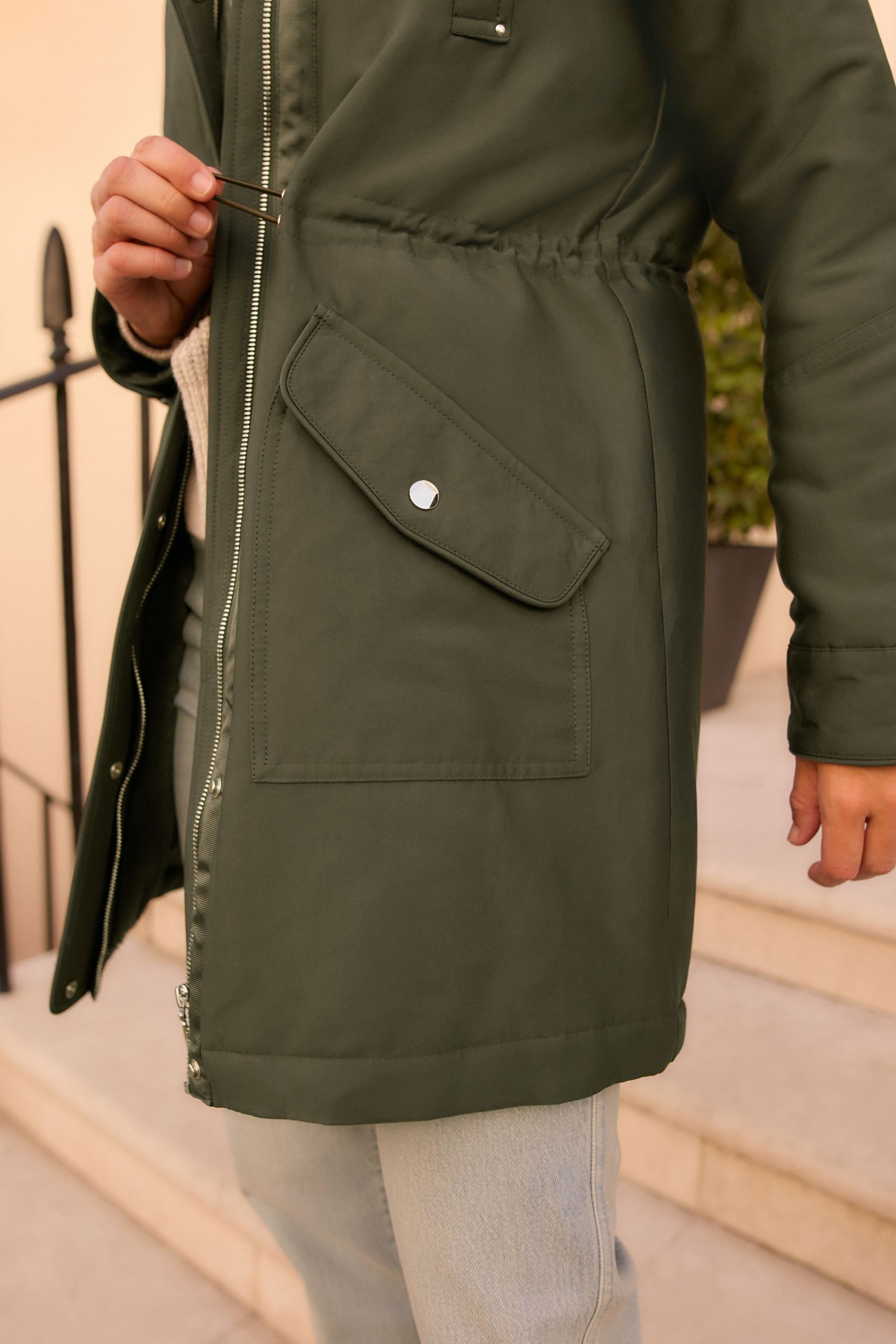 Next Parka Parka mit Kapuze und Kunstfellbesatz (1-St)