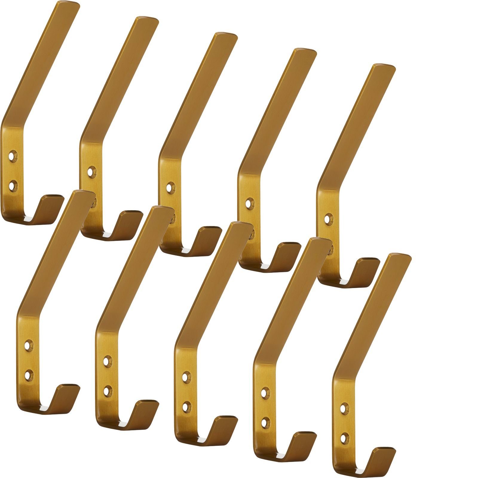 SO-TECH® Kleiderhaken doppelter Wandhaken, Edelstahl, 142 x 20 x 45 mm, (10-St), großer Jackenhaken mit abgerundeten Kanten gelb