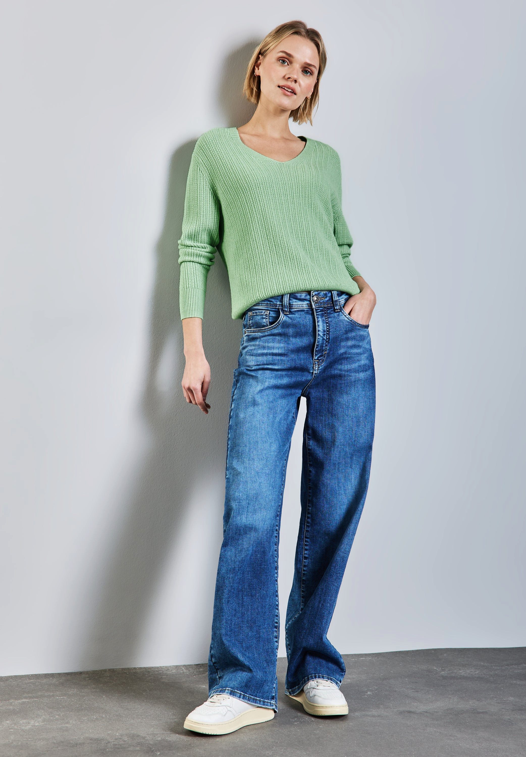 STREET ONE V-Ausschnitt-Pullover Kuscheliger V-Neck Pullover günstig online kaufen