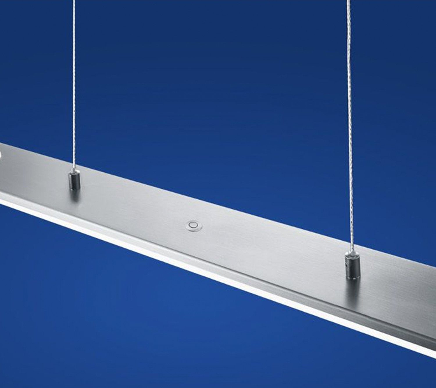 B-LEUCHTEN LED Pendelleuchte CADIZ, 1-flammig, Nickelfarben, Weiß, Metall, Dimmfunktion, Höhenverstellbar, LED fest integriert, Warmweiß, Hängeleuchte, Hängelampe