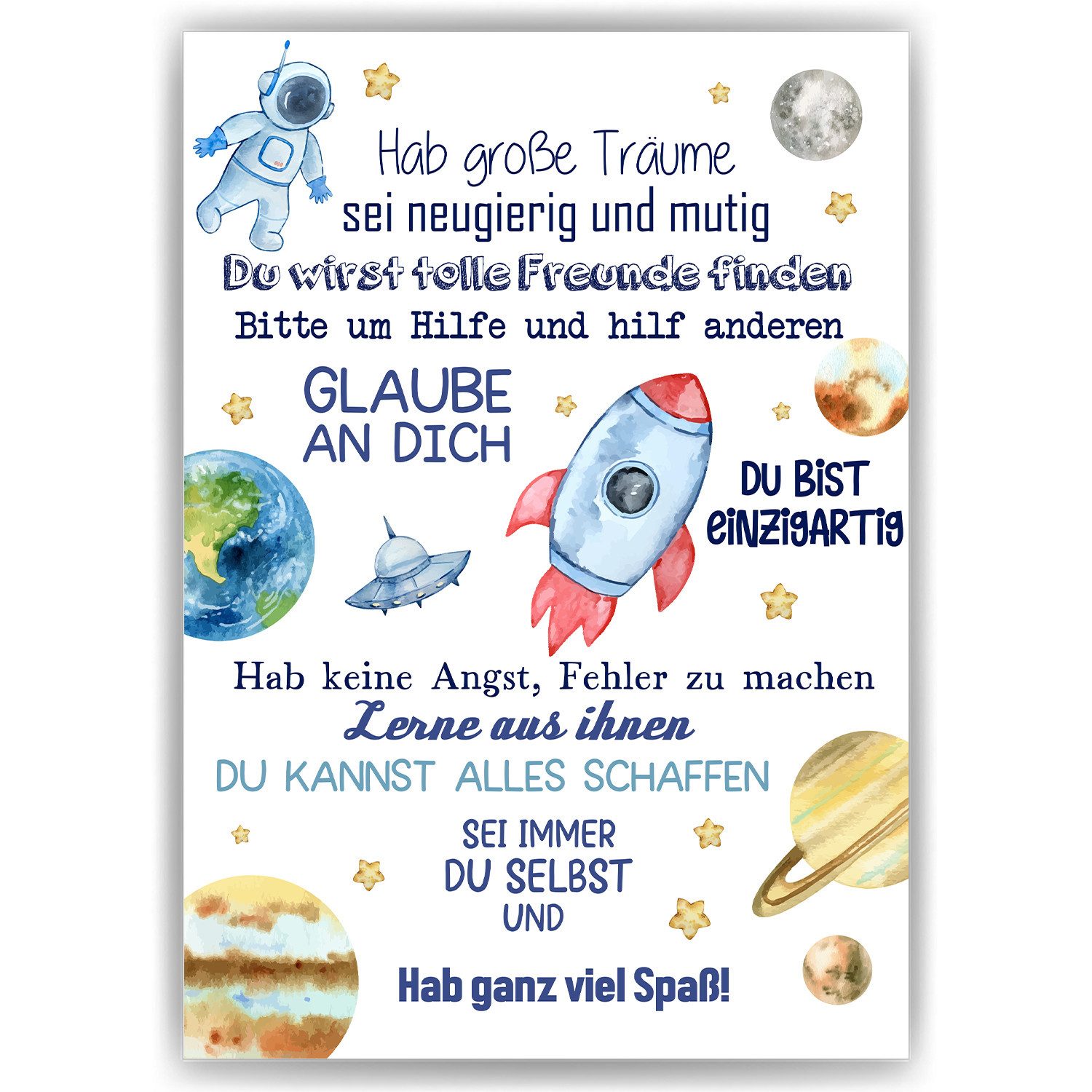 Tigerlino Плакат Affirmationsposter Geschenk zum Schulanfang Schulkind Einschulung