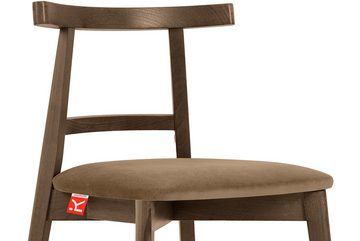 Konsimo Esszimmerstuhl Esstischstühle LILIO Holzstühle Polsterstühle 2 St, hergestellt in der EU, Buchenholzrahmen, Vintage, Lefkas Eiche