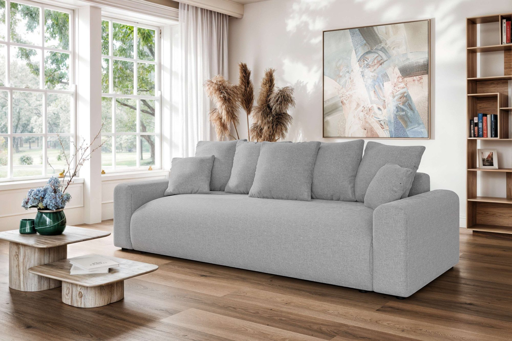 Home affaire Big-Sofa LAKESIDE klein 3-Sitzer Schlafsofa mit Bettkasten, Breite 238 cm, Liegefläche 149x195 cm, hoher Sitzkomfort, Maße B/T/H: 238/98/85cm