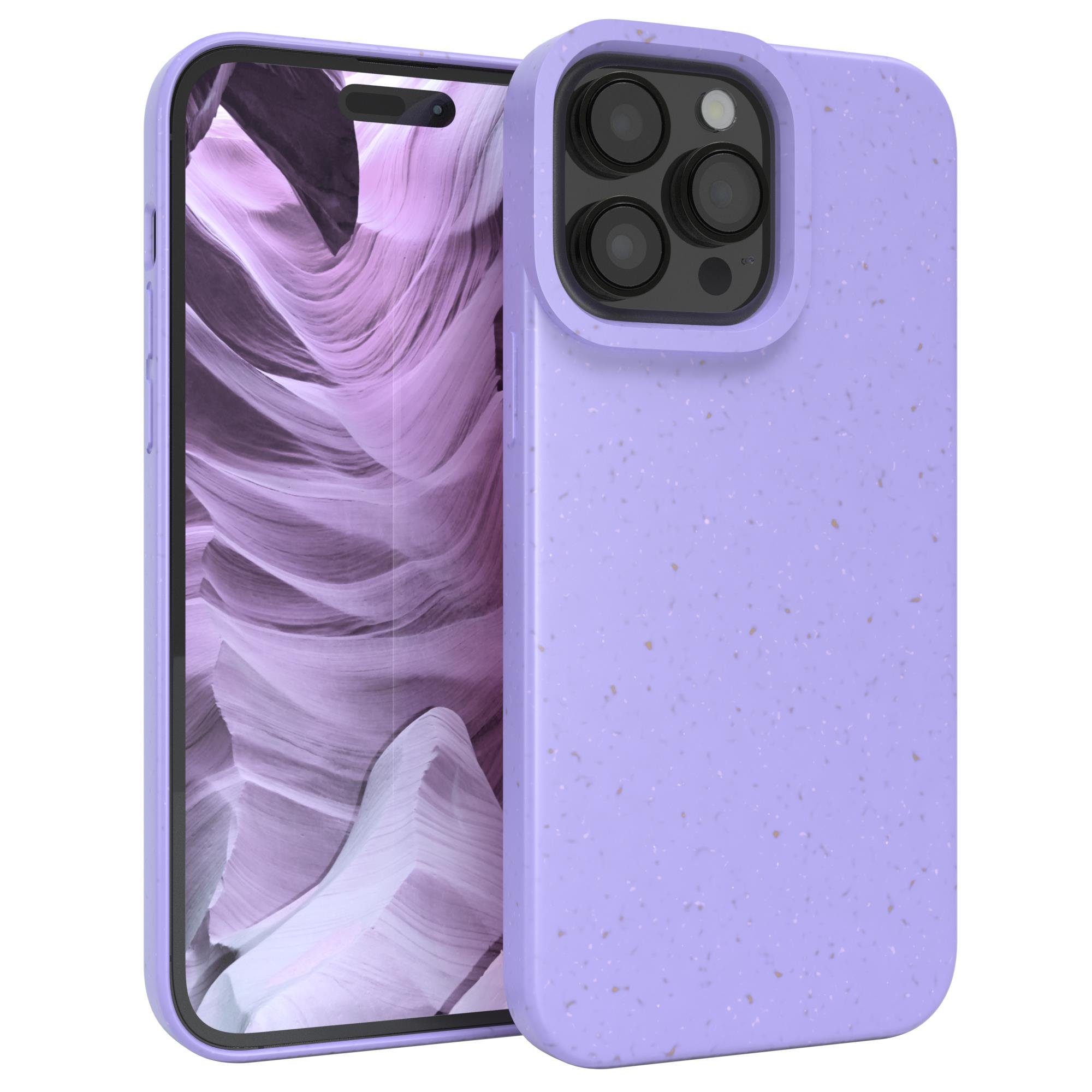 EAZY CASE Handyhülle Bio Case für Apple iPhone 14 Pro Max 6,7 Zoll, Handy Etui nachhaltig Bumper mit Kameraschutz cover Violett / Lila