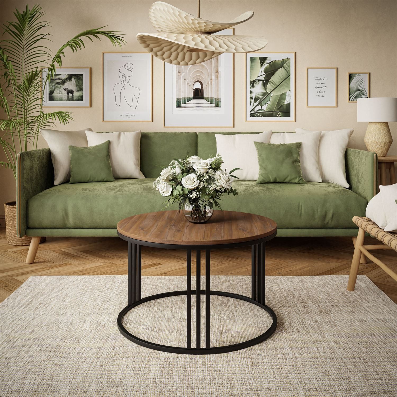 Lookway Couchtisch LORI LOFT mit Tischplatte in Holzdekor (1xCouchtisch), Durchmesser: ⌀70 cm, Höhe: 48 cm – Bild 2 von 4