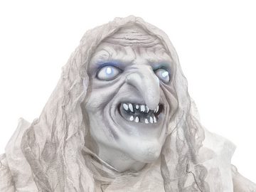 EUROPALMS Dekofigur Weiße Hexe, bewegt mit Licht und Geräuschen - Halloween Figur