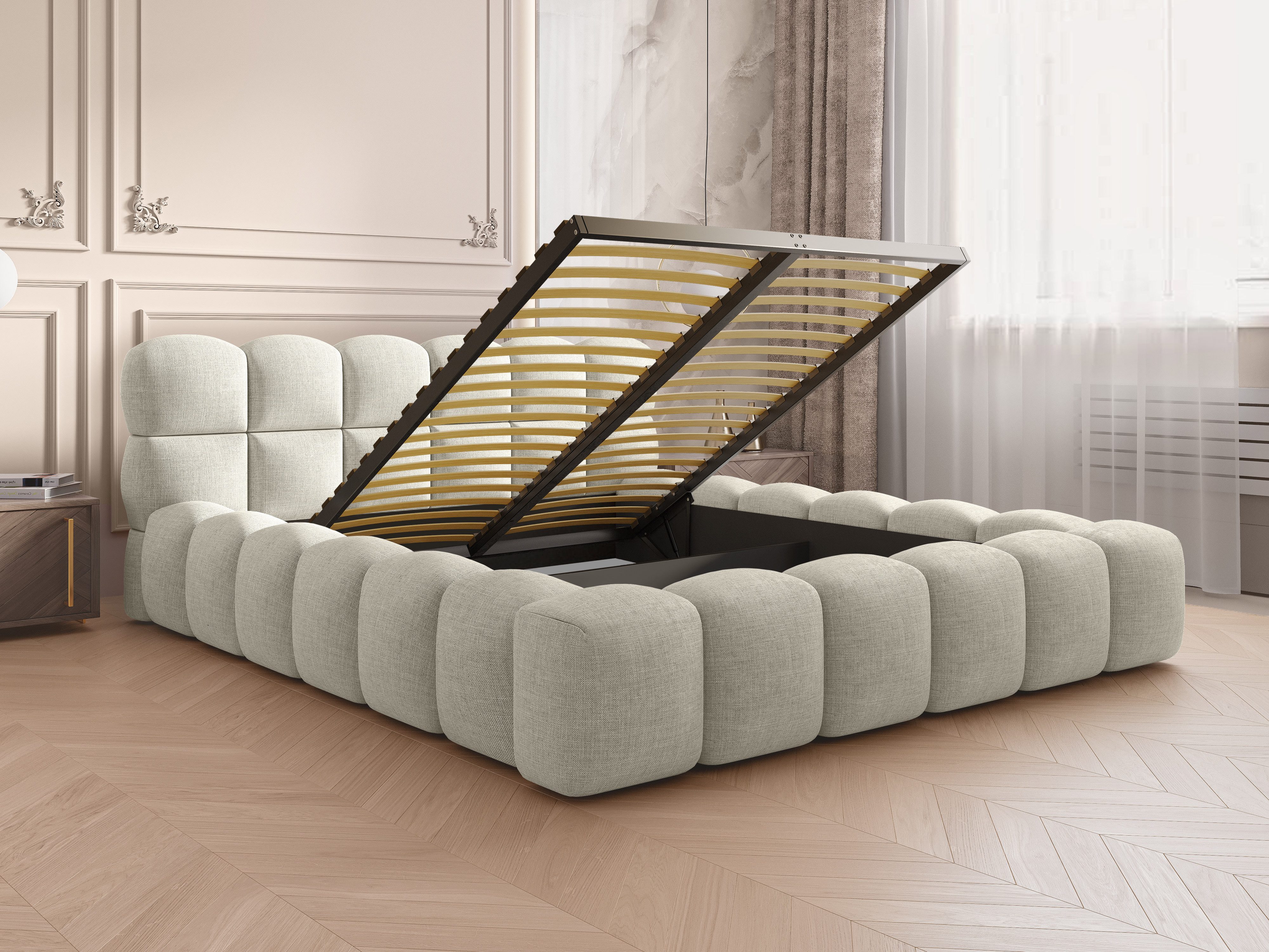 wonello Polsterbett Lana 1 (das Original), Bett mit Bettkasten und Lattenro günstig online kaufen