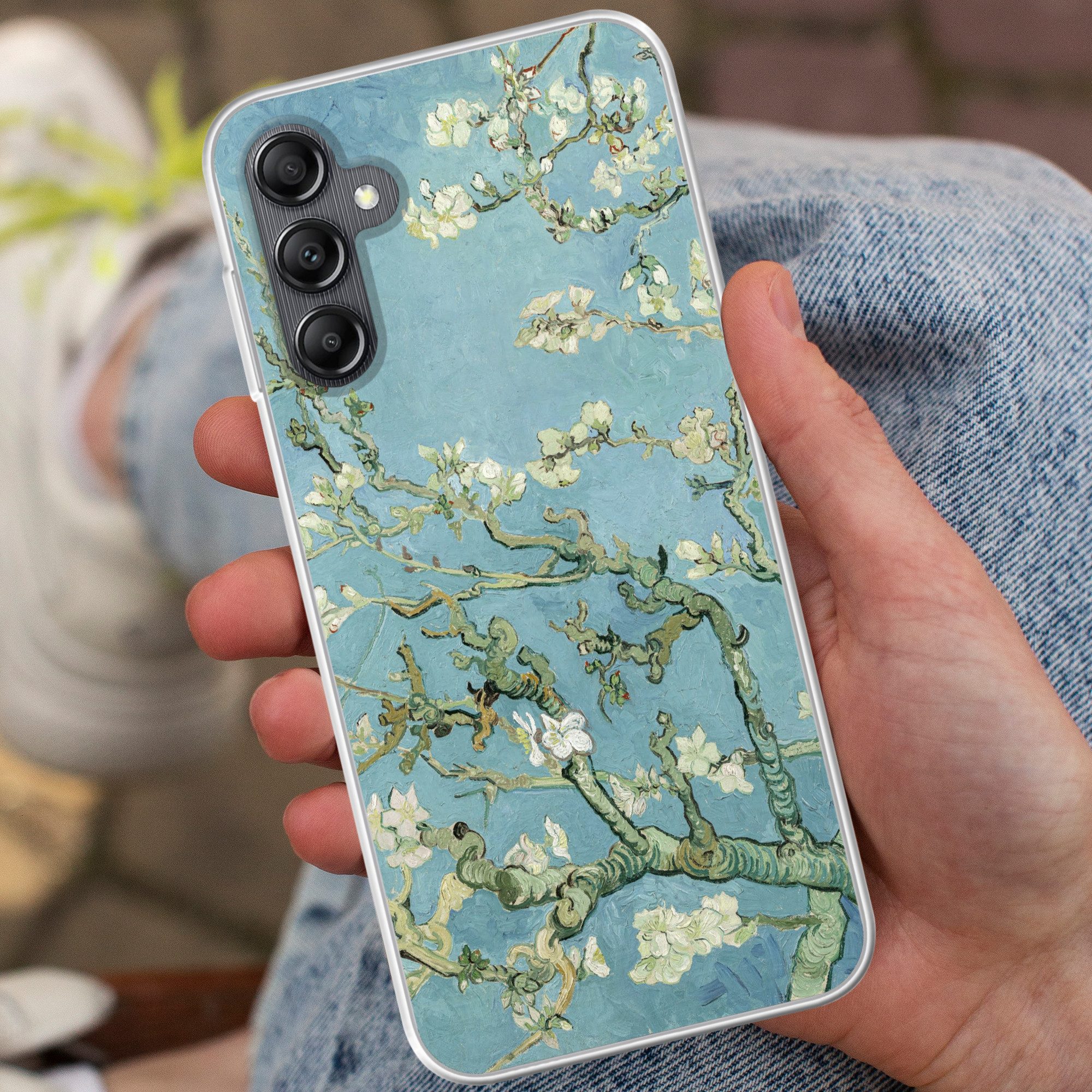 MuchoWow Handyhülle für Samsung Galaxy A14 5G Mandelblüte - Van Gogh - Kunst, Smartphone-Bumper, Print, Handy Schutzhülle Dünn