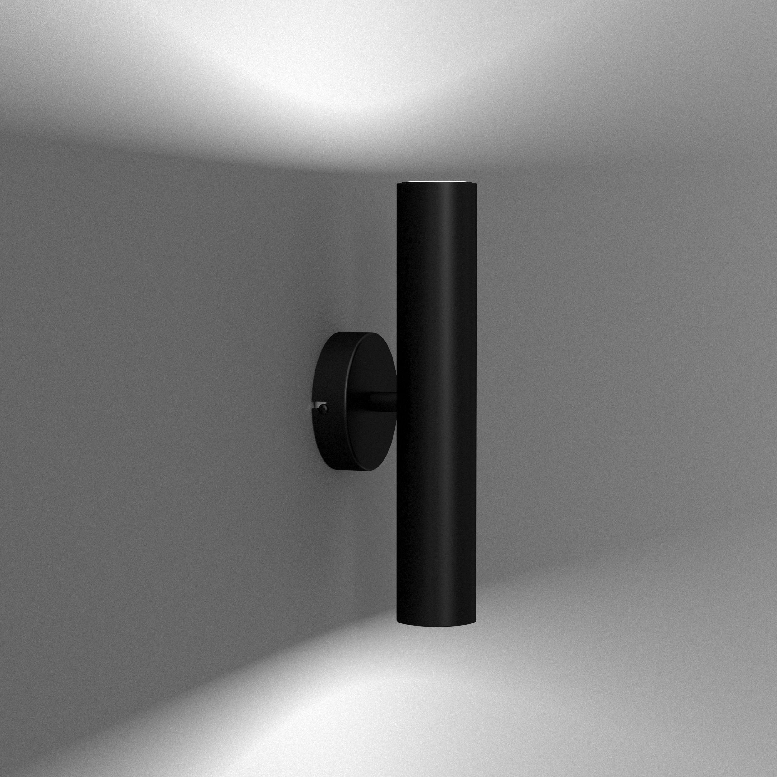 Schwarz Leuchtmittel, Wandleuchte Wandlampe GU10 Beleuchtung Up Licht-Erlebnisse ohne Metall Down VISHAL, Modern