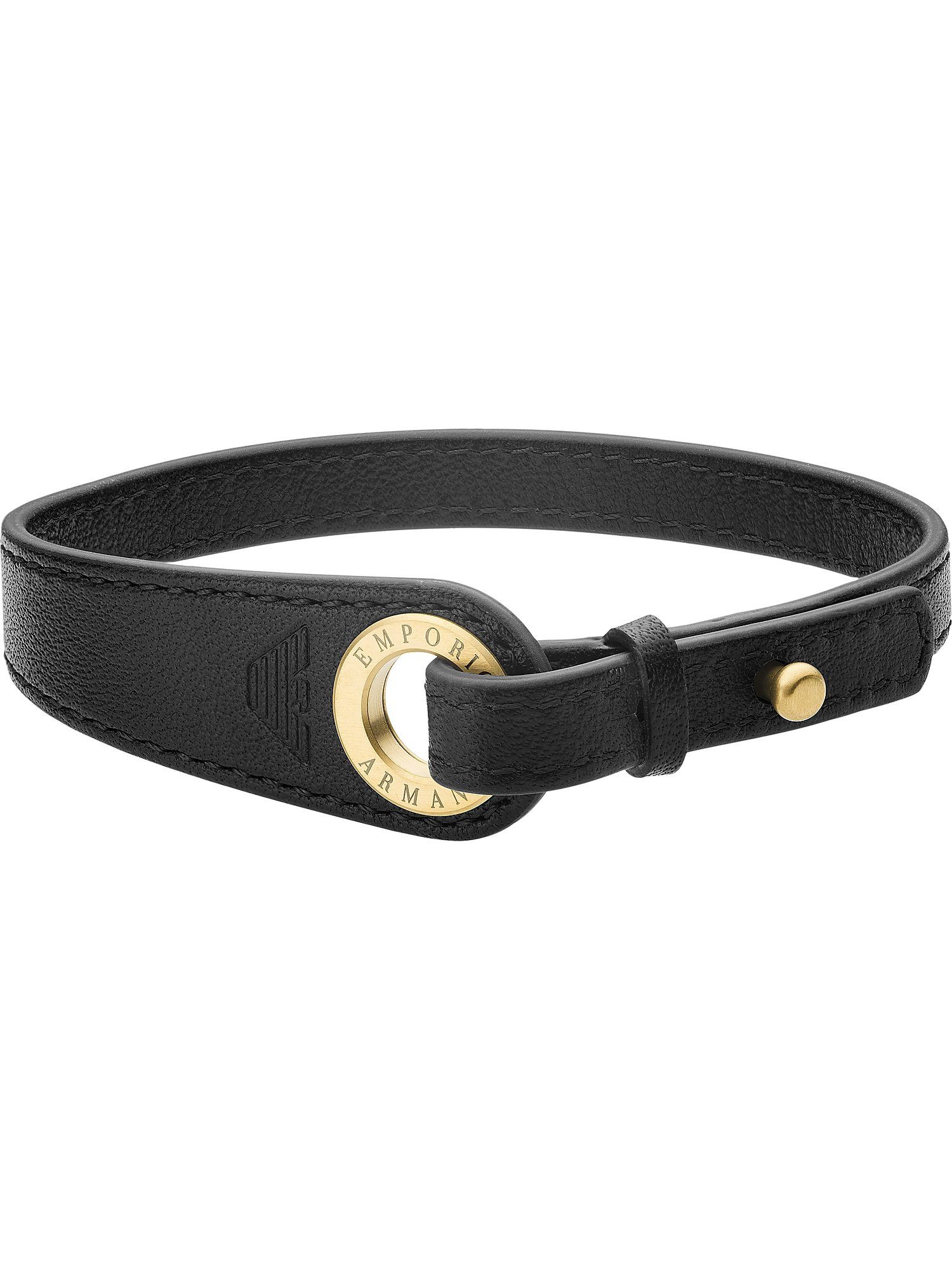 Emporio Armani Armband Emporio Armani Herren-Armband Edelstahl, Leder, Herrenschmuck