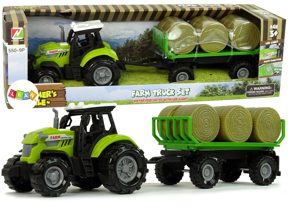 LEAN Toys Spielzeug-Traktor Traktor Anhänger Farmtraktor Bauernhof Spielzeug Landwirtschaft