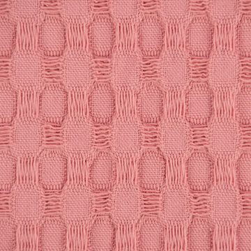 SCHÖNER LEBEN. Stoff Bekleidungsstoff Waffelpique Big Waffle Baumwolle uni rosa 1,45m, allergikergeeignet