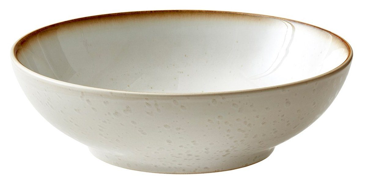 Bitz Salatschüssel Salatbowl cream / cream 24 cm, Steinzeug, (Salatbowls), Salatschüssel 24 cm Steinzeug Creme/Creme