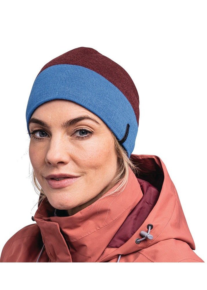 Schöffel Beanie Schattwald Knitted Hat - weinrot/blau