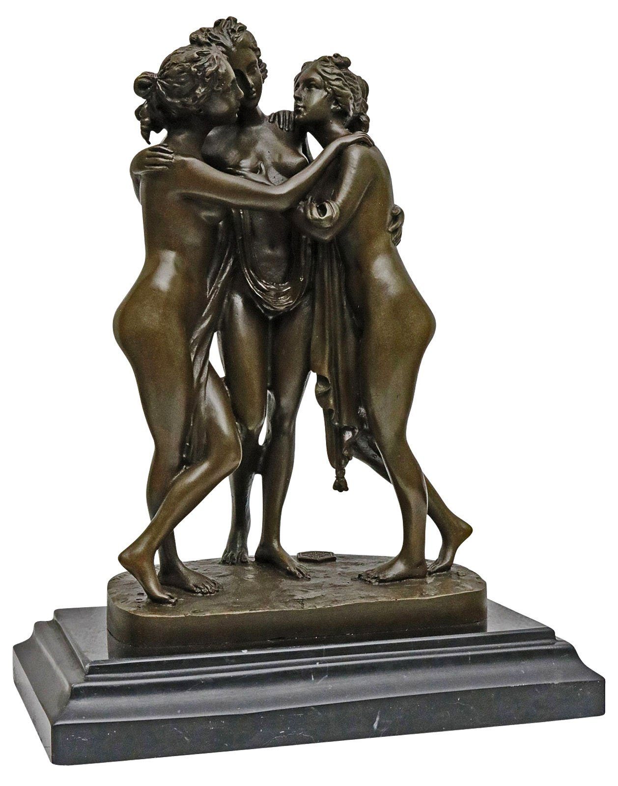 Aubaho Skulptur Bronzeskulptur drei Grazien nach Canova erotische Kunst Antik-Stil Bro | Skulpturen