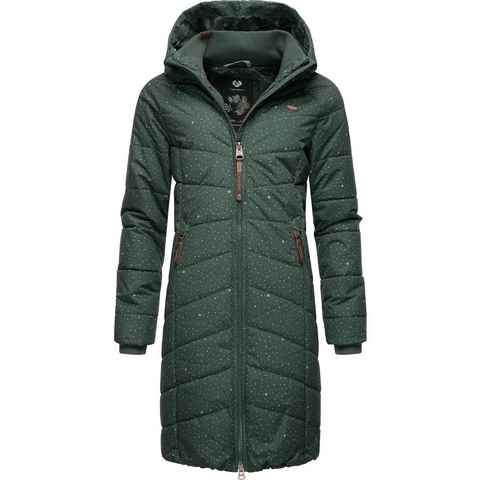 Ragwear Steppmantel Dizzie Coat Print stylischer, gesteppter Winterparka mit Kapuze