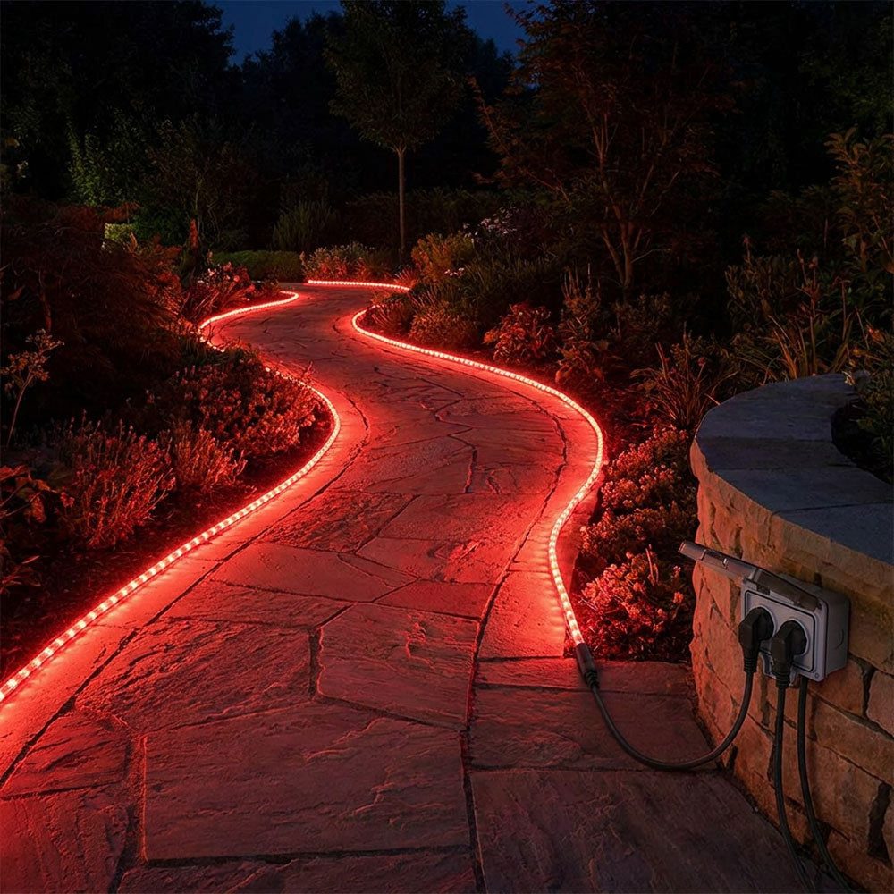 GLOBO LIGHTING Dekolicht, LED-Leuchtmittel fest verbaut, Farbig, 2x LED Lichterschlauch Beleuchtung Außen Garten Terrasse Transparent