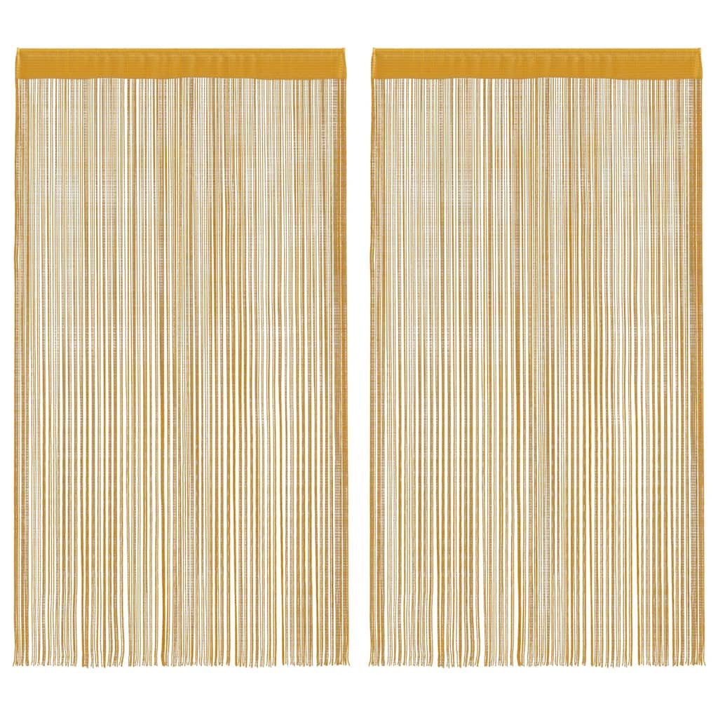 vidaXL Vorhang Fadenvorhänge 2 Stk. Golden 140x250 cm (2 St) günstig online kaufen