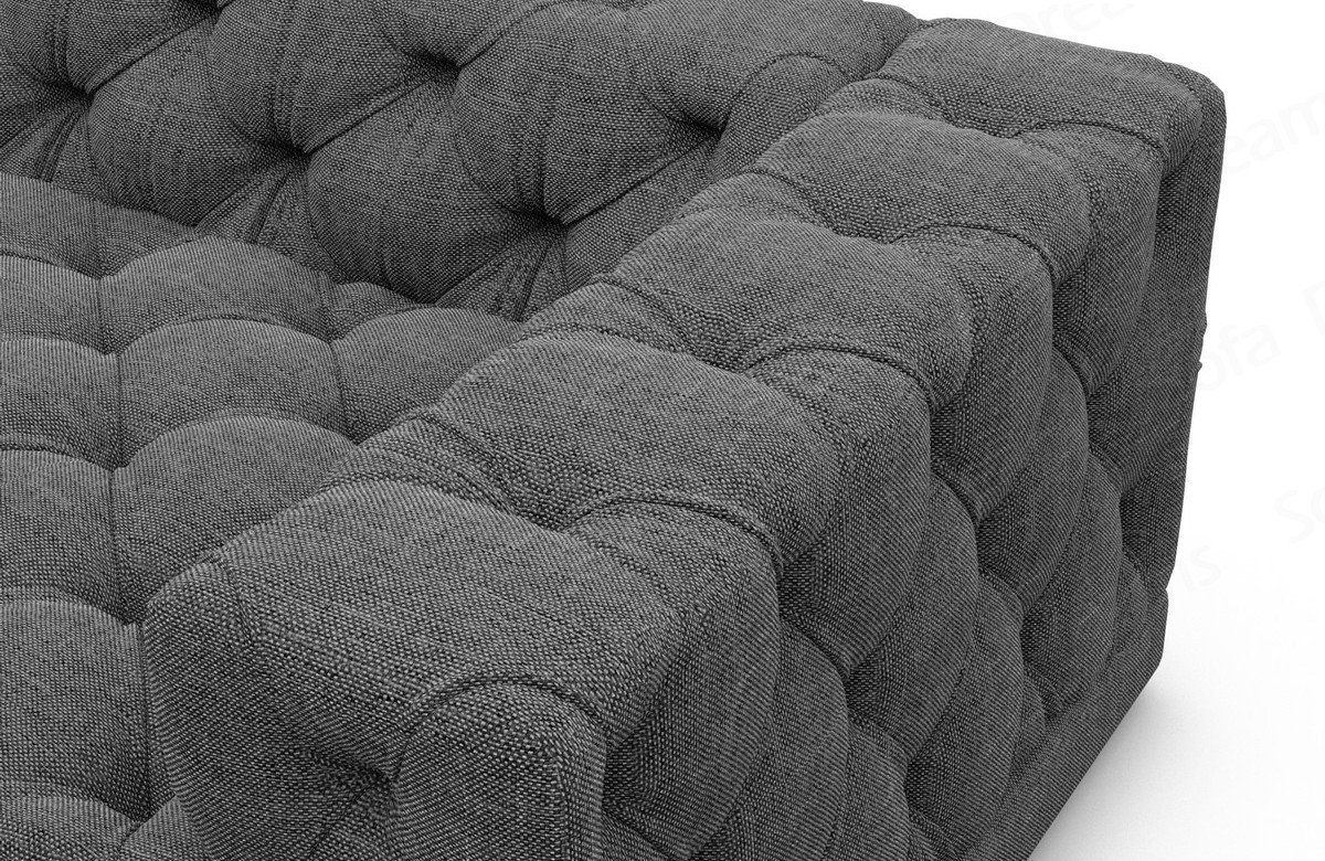 Loungesofa, Chesterfield Strukturstoff Dreams Stoff Sofa Sofa Wohnlandschaft schwarzgrau97 Form U Stoffsofa Modern, Palma Polster Stil