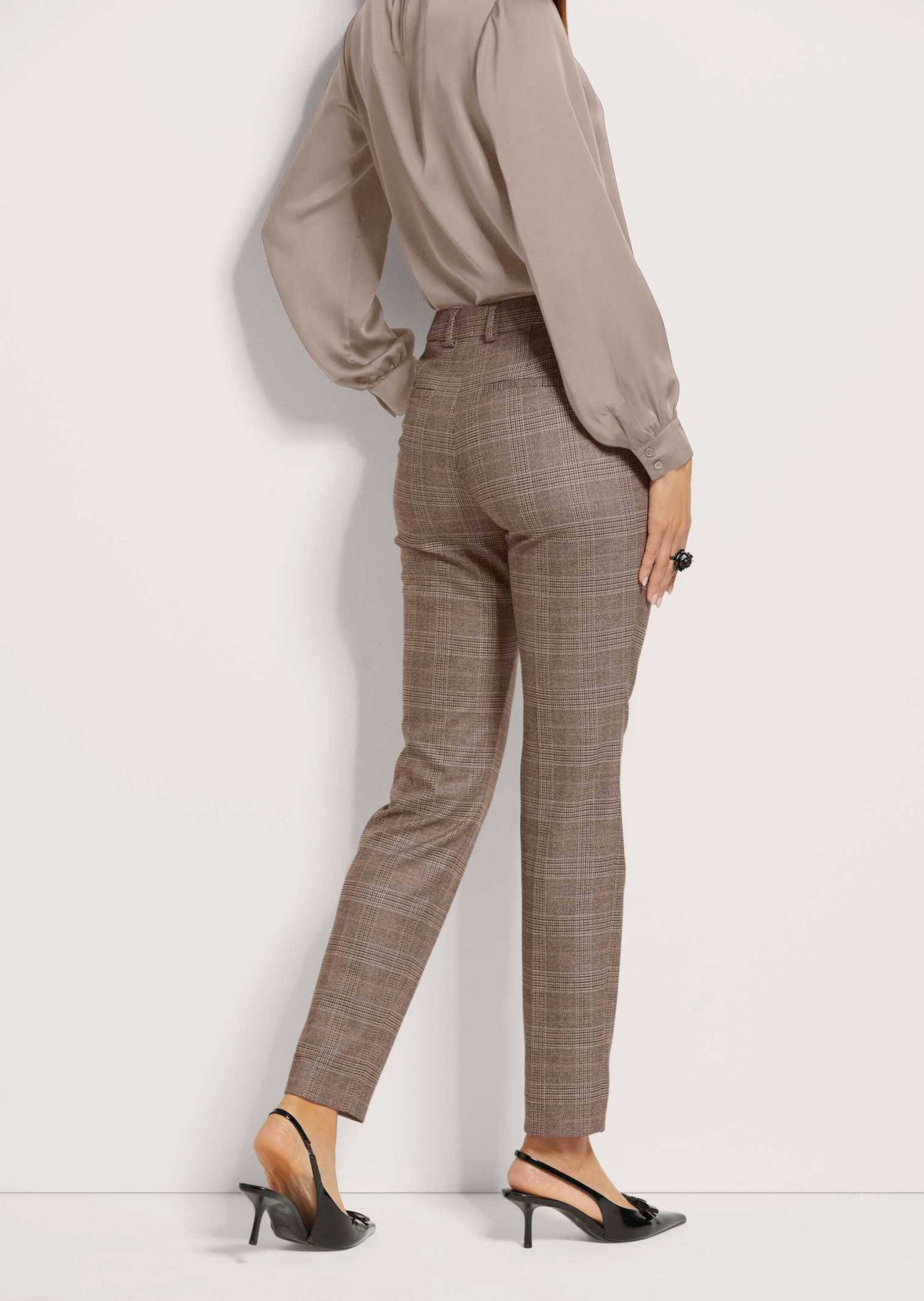 MADELEINE Stoffhose Glencheck-Hose mit Stretch Elegante Hose in schmalem Schnitt, Formbund, Glencheck-Muster