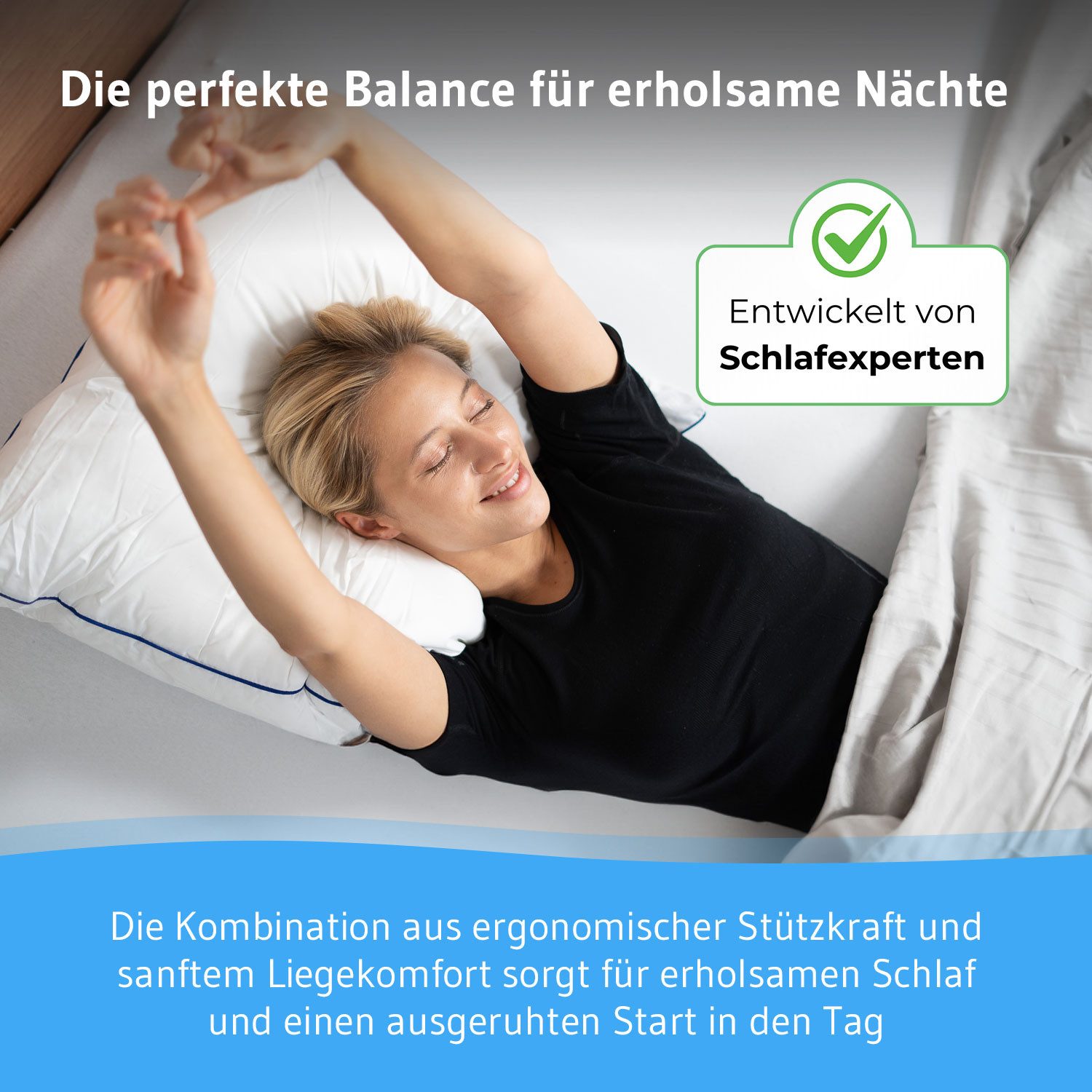 Third of Life Baumwollkissen inSPIRO Ergonomisches Kopfkissen, Nackenstütz-Kissen für Allergiker in allen Größen, bis 95°C Waschbar