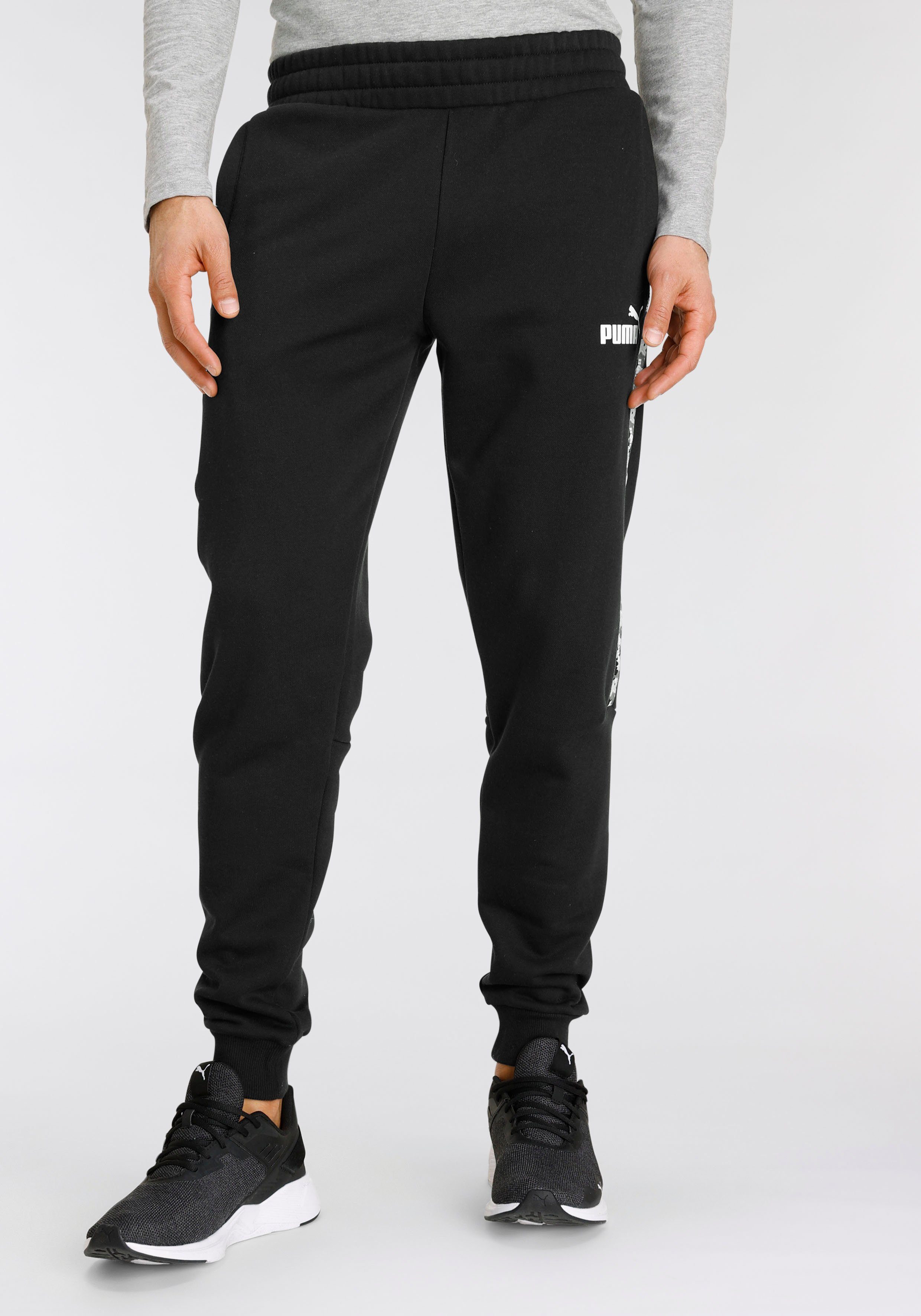 PUMA Jogginghose ESS TAPE CAMO Sweatpants FL cl schwarz