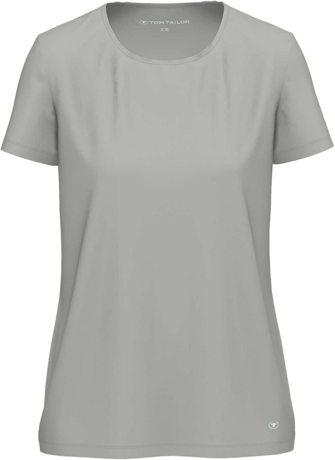 TAILOR grau-mittel-uni T-Shirt TOM