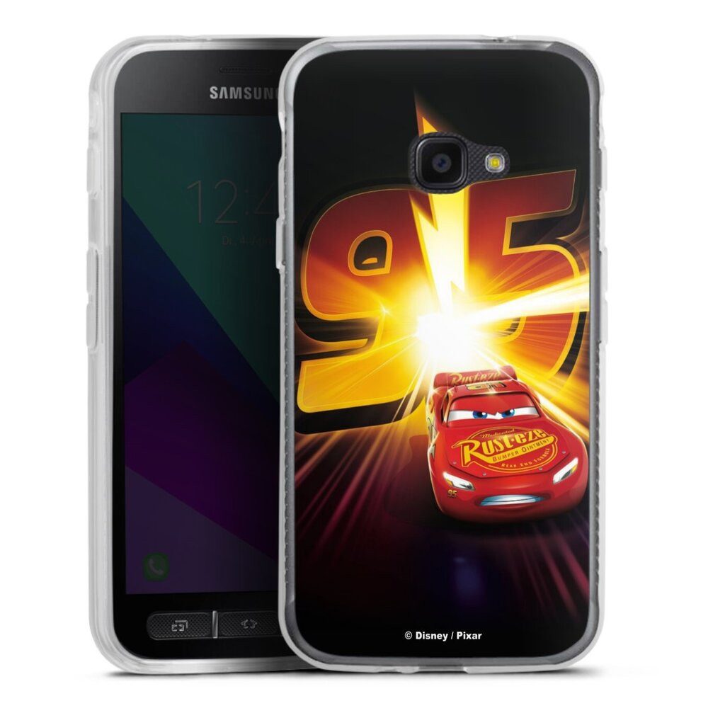 DeinDesign Handyhülle Offizielles Lizenzprodukt Cars Lightning Mcqueen 95 Cars3 Lightning 95, Samsung Galaxy Xcover 4 Silikon Hülle Bumper Case Handy Schutzhülle