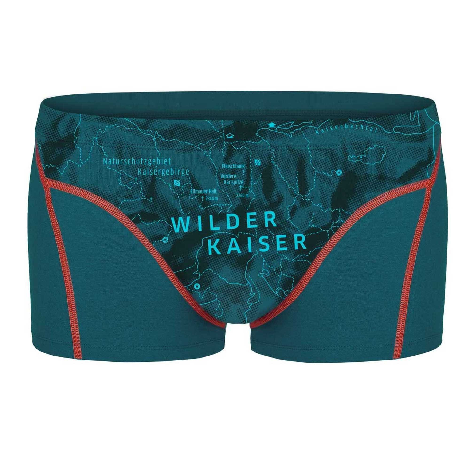 Ein schöner Fleck Erde Boxer Herren Boxershorts - Shorts, Print, Bio-Baumwolle Wilder Kaiser (Türkis)