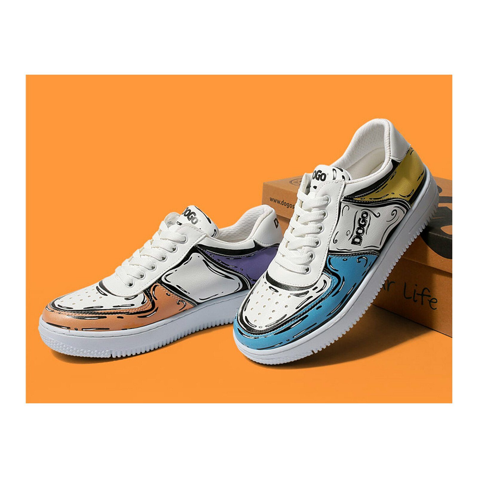 DOGO Dice Low-Top Sneaker Dogo Sketch Damen Sneaker Sneaker Handgefertigt günstig online kaufen