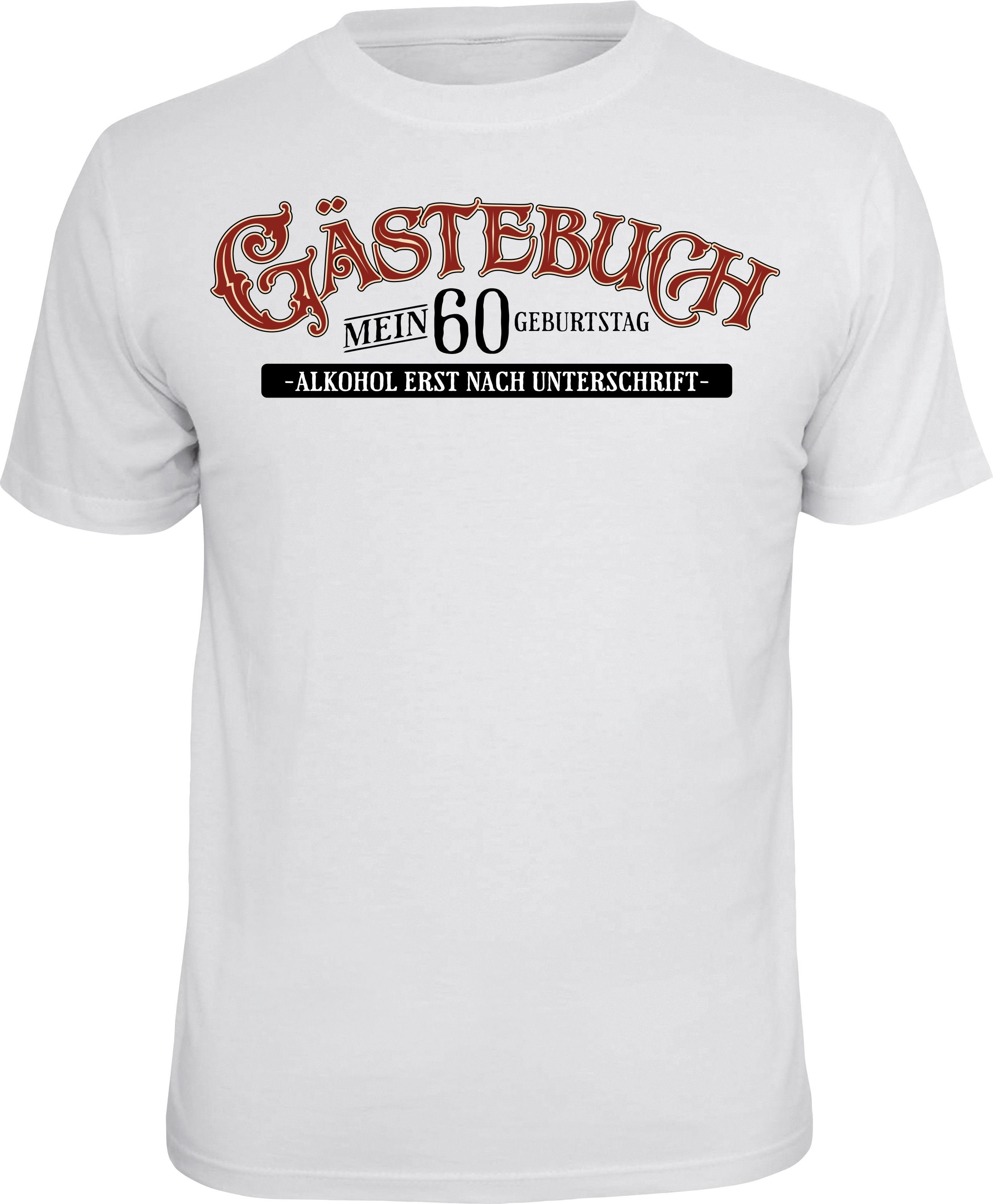 RAHMENLOS® T-Shirt Gästebuch als Geschenk zum 60. Geburtstag günstig online kaufen