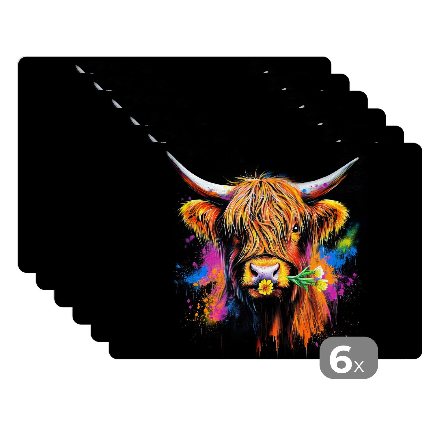 MuchoWow Platzset Schottischer Highlander - Graffiti günstig online kaufen