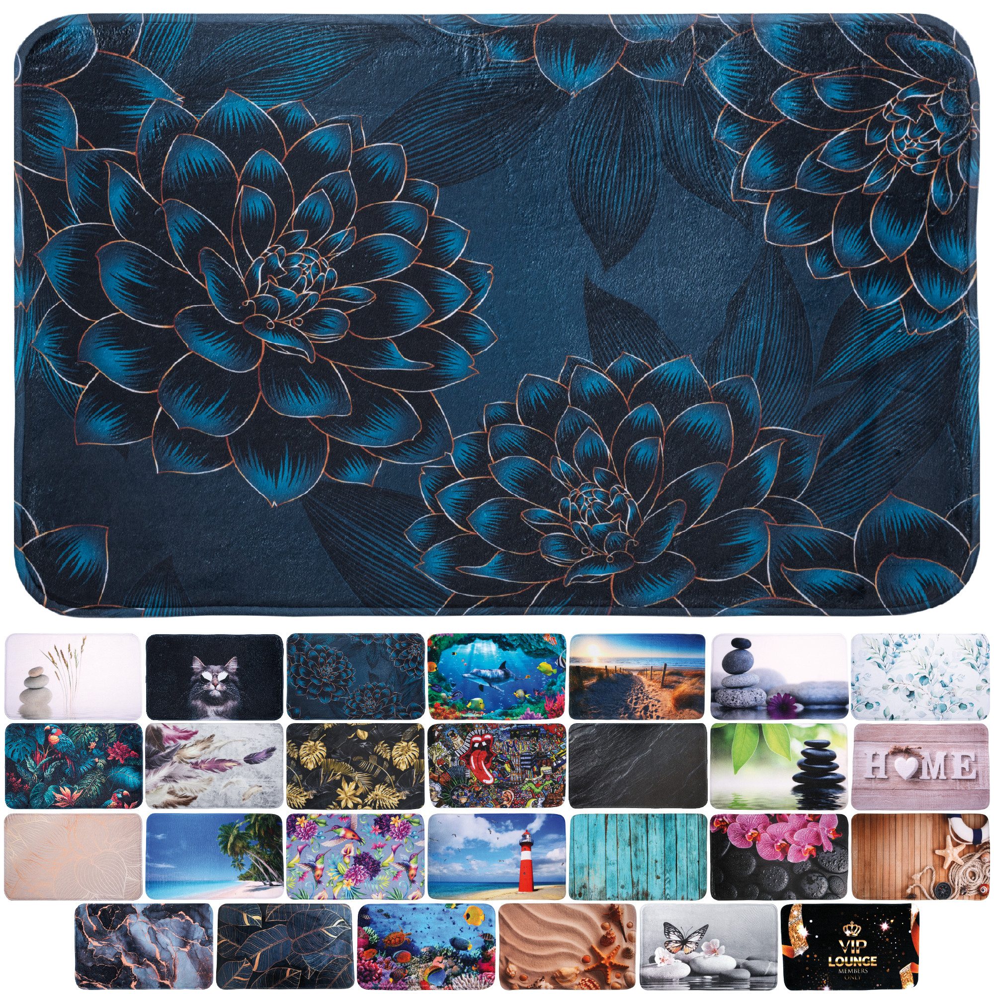 Sanilo Badematte mit Motiv, viele schöne Badteppiche zur Auswahl, rutschhemmend beschichtet, waschbar, schnelltrocknend, Polyester, rechteckig, sehr weich, hochwertig & modern, 50 x 80 cm oder 70 x 110 cm