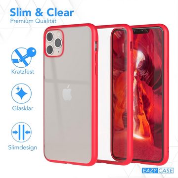 EAZY CASE Handyhülle Bumper Case für Apple iPhone 11 Pro Max 6,5 Zoll, Hülle Transparent Backcover kratzfest Slim Cover Durchsichtig Rot