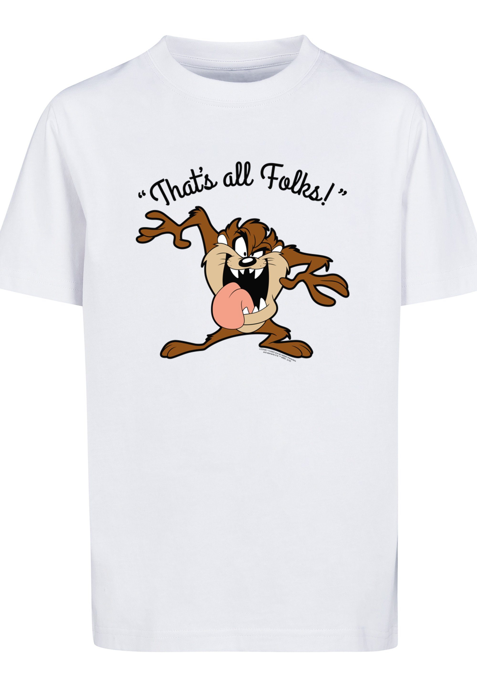 F4NT4STIC Taz That's weiß All Folks Looney T-Shirt Print Tunes