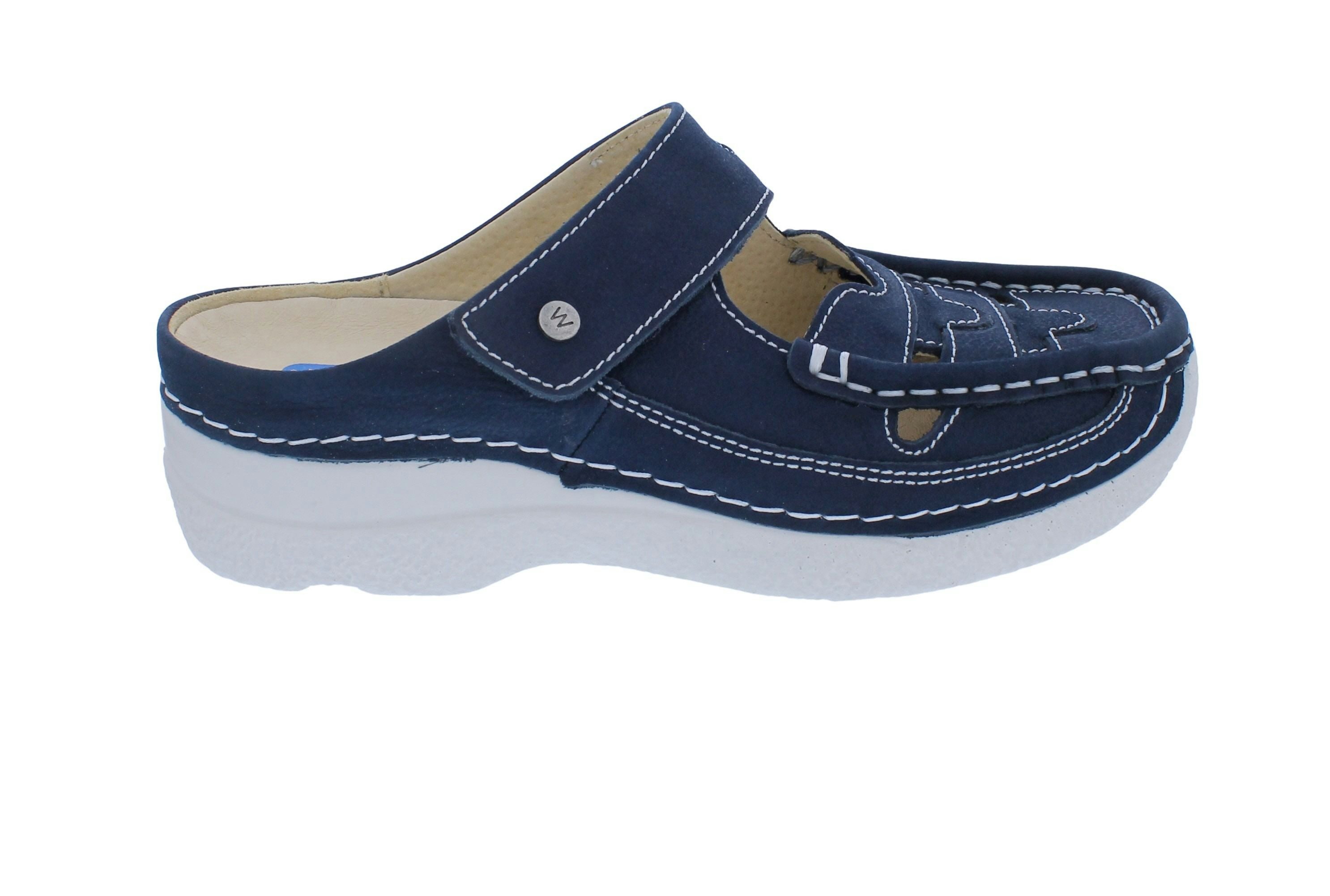WOLKY Wolky Clog Roll Talaria 0623411-820, Nubukleder, Blau-Denim, Fußbett z Clog