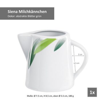 van Well Milch- und Zuckerset Kaffeeergänzungsset Milchkännchen & Zuckerdose Siena, Porzellan