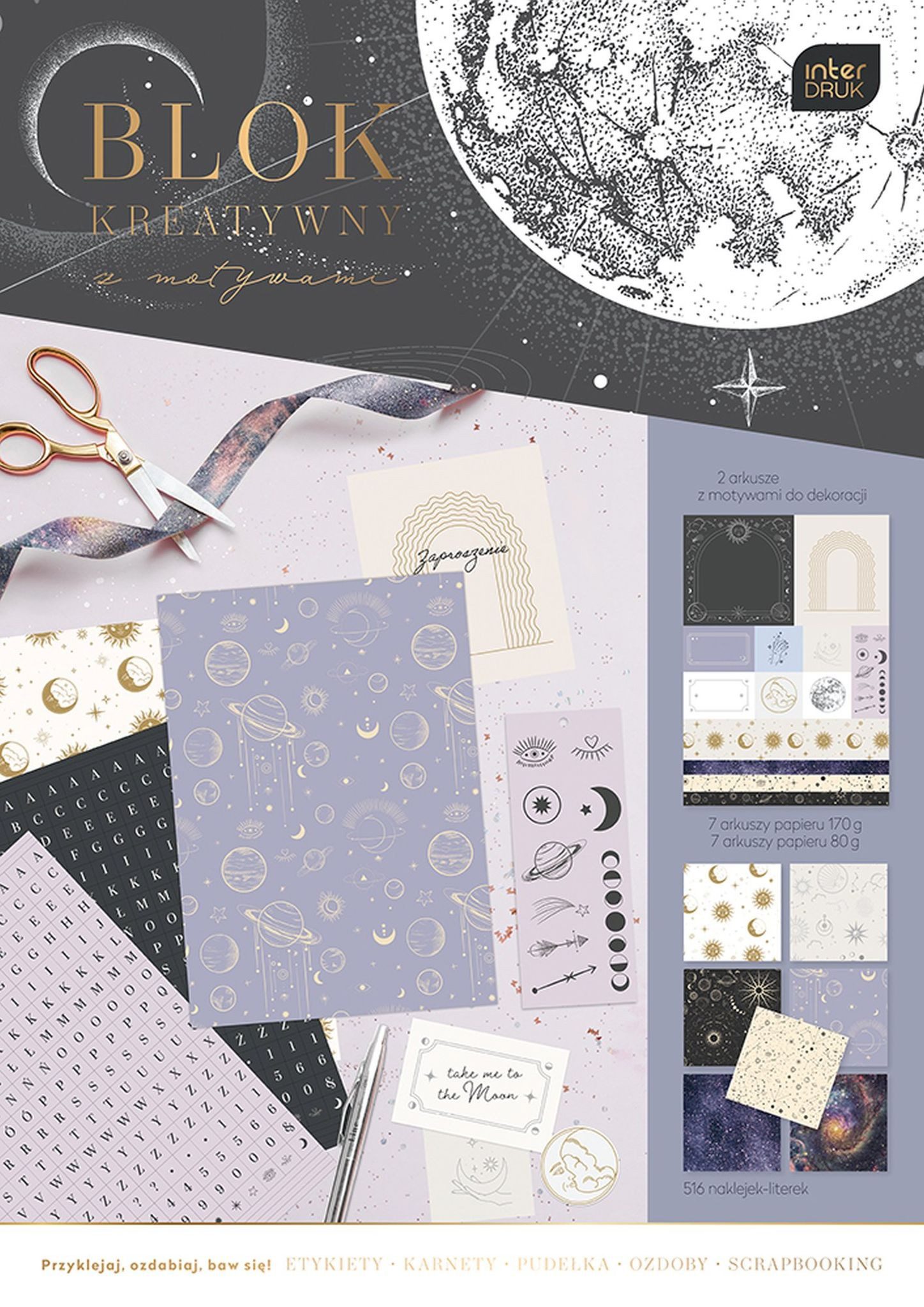 Interdruk Motivpapier Interdruk Kreativblock A4 Space 18 Blatt 170g/m²