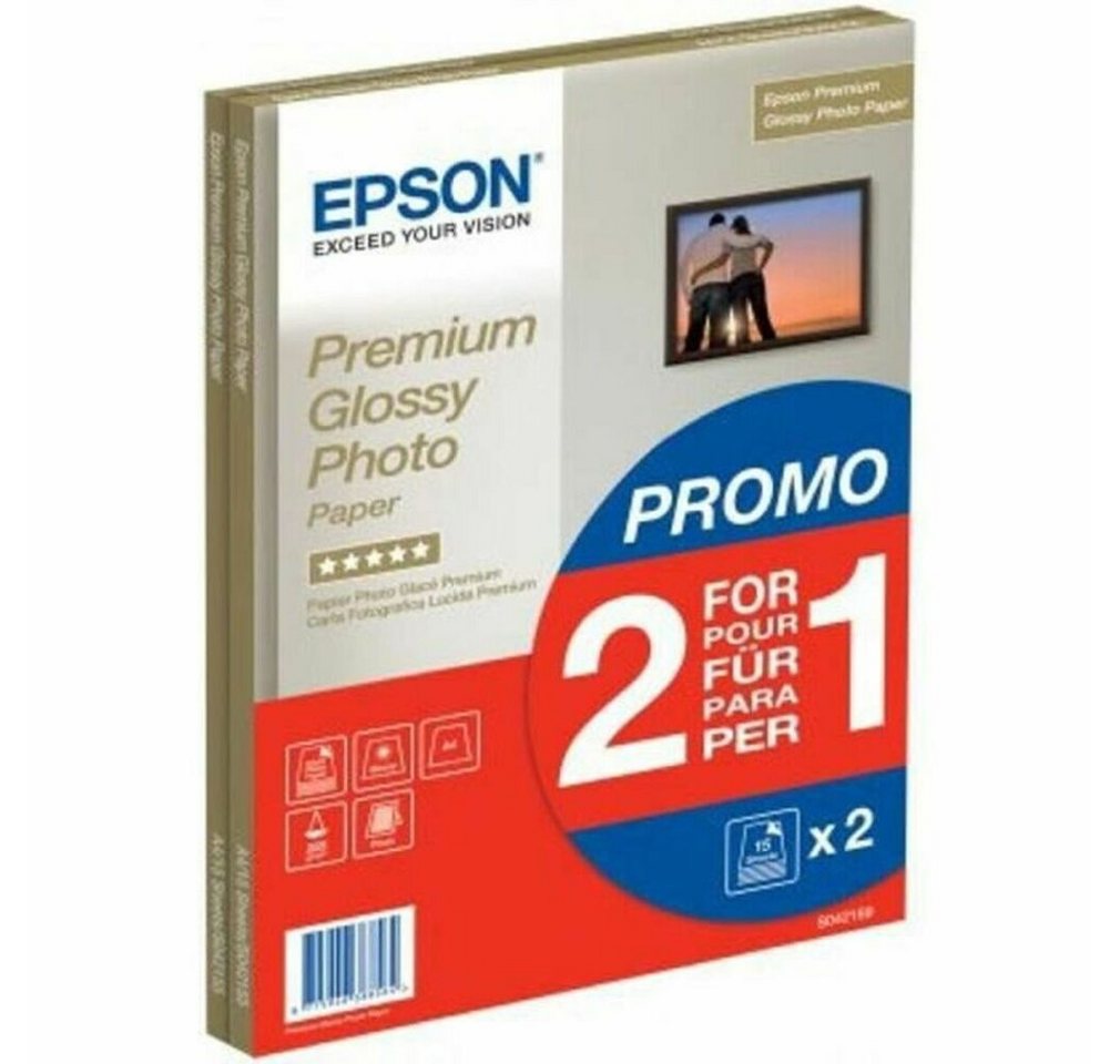 Thumbnail - Epson Fotopapier Fotopapier S042169 DIN A4 glänzend 255 g/qm 2x 15 Blatt