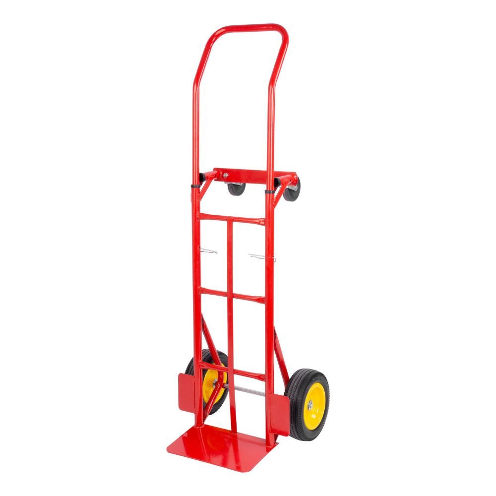 PROREGAL® Multifunctional Steel Tube Hand Truck, Dimensions (HxWxD): 133x55x46cm, Load Capacity: 200kg, Rubber Tires